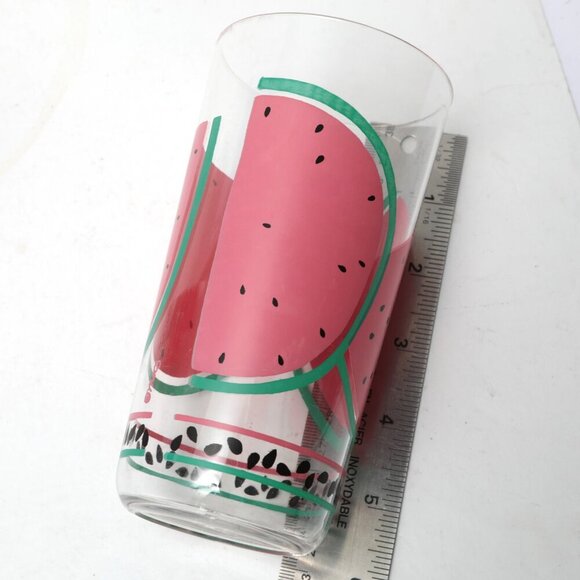 Vintage Watermelon Tumblers Drink Cups Plastic Lightweight Pink Green Clear x 3 - Picture 4 of 9